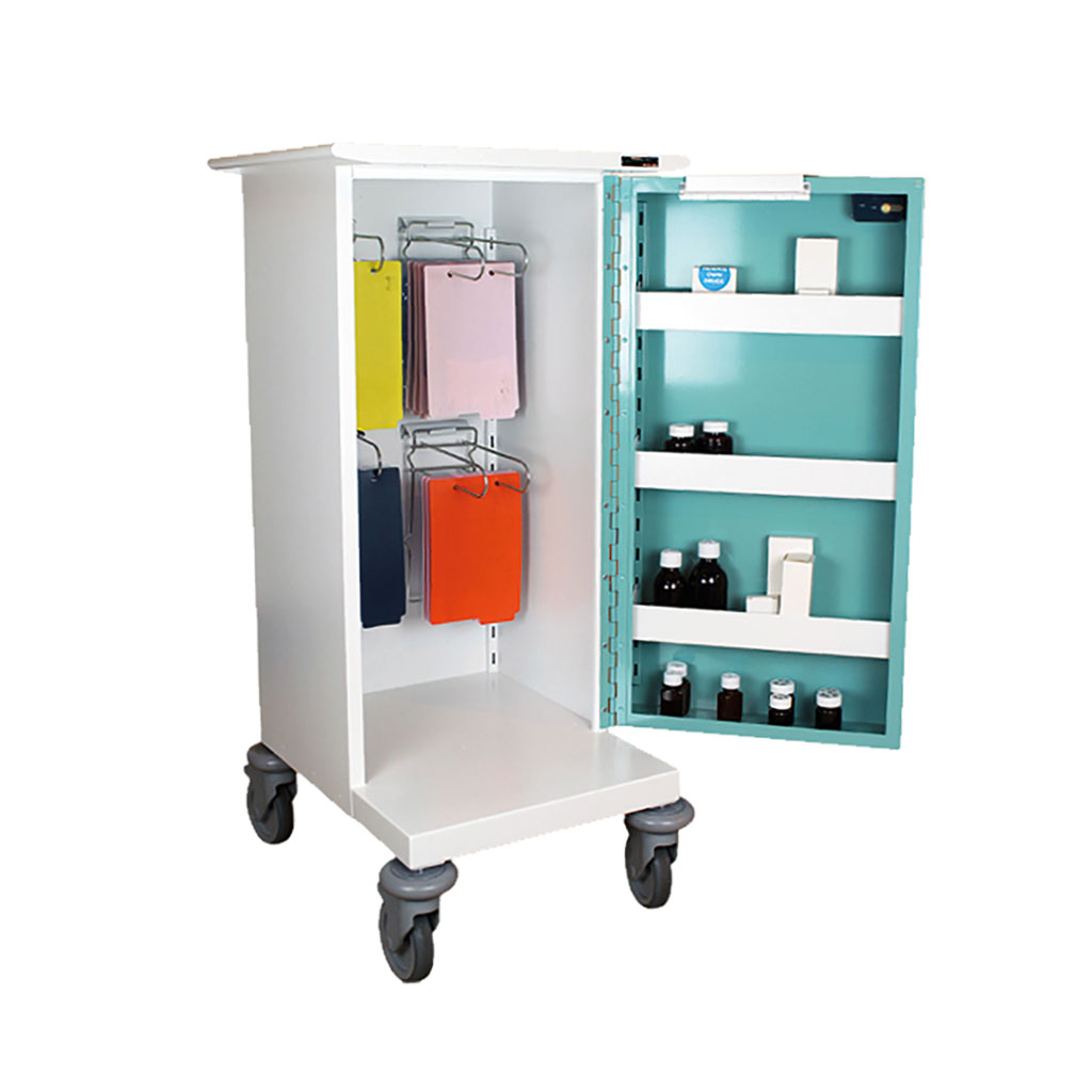 4 Hoop MDS Drug Trolley Single Door/Key Lock (H)1160 x (W)570 x (D ...